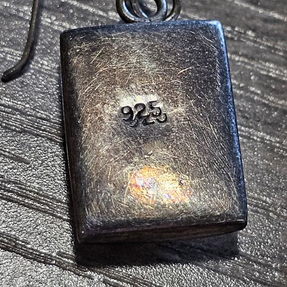 Sterling Silver Eye of Shiva Rectangular White Shell Earrings - Picture 3 of 7